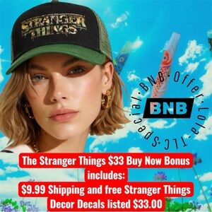 🆕Stranger Things Green and Black SnapBack Cap
